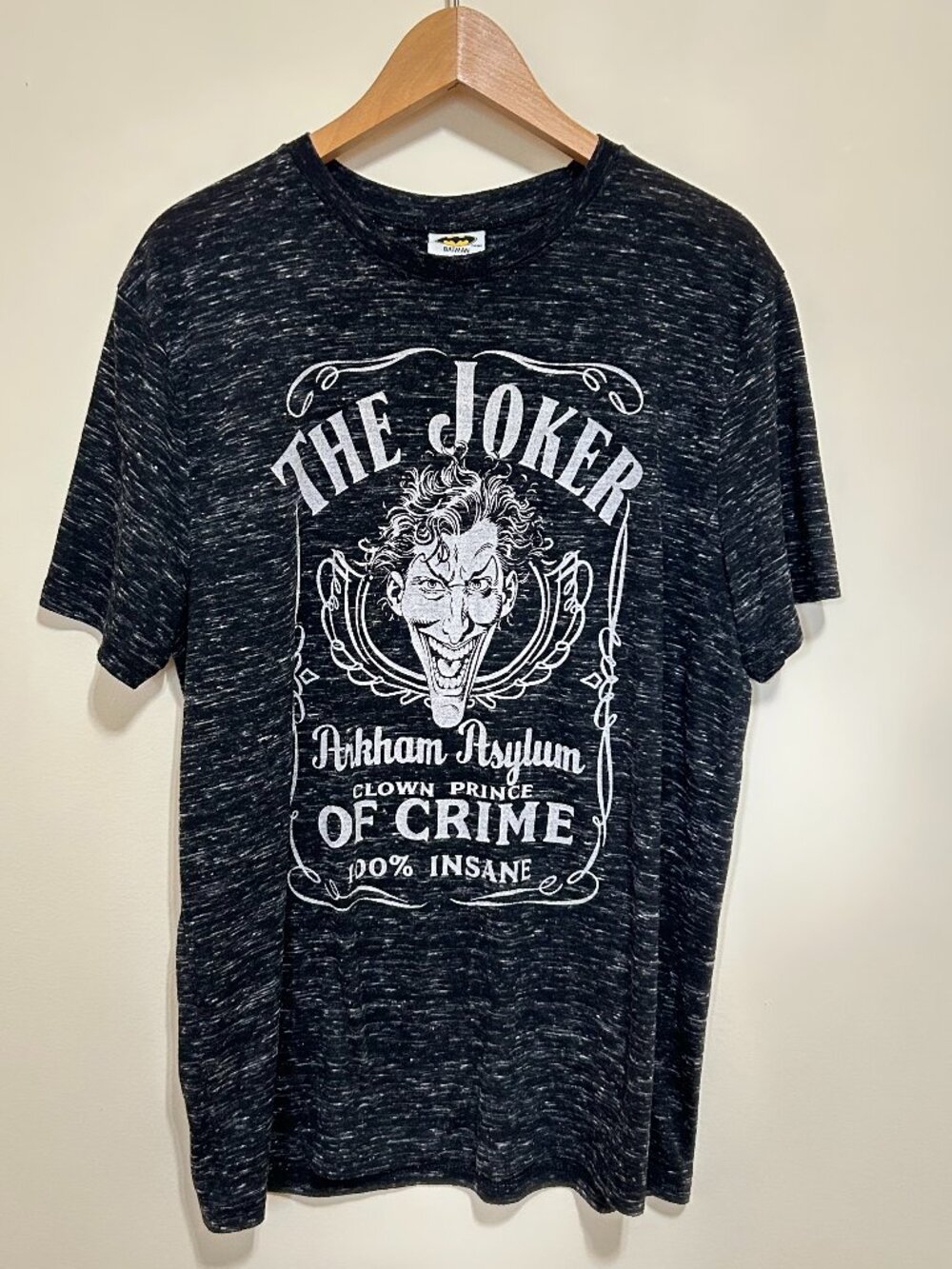 Batman "The Joker Clown Prince of Crime" T-Shirt Black & White Unisex Size L